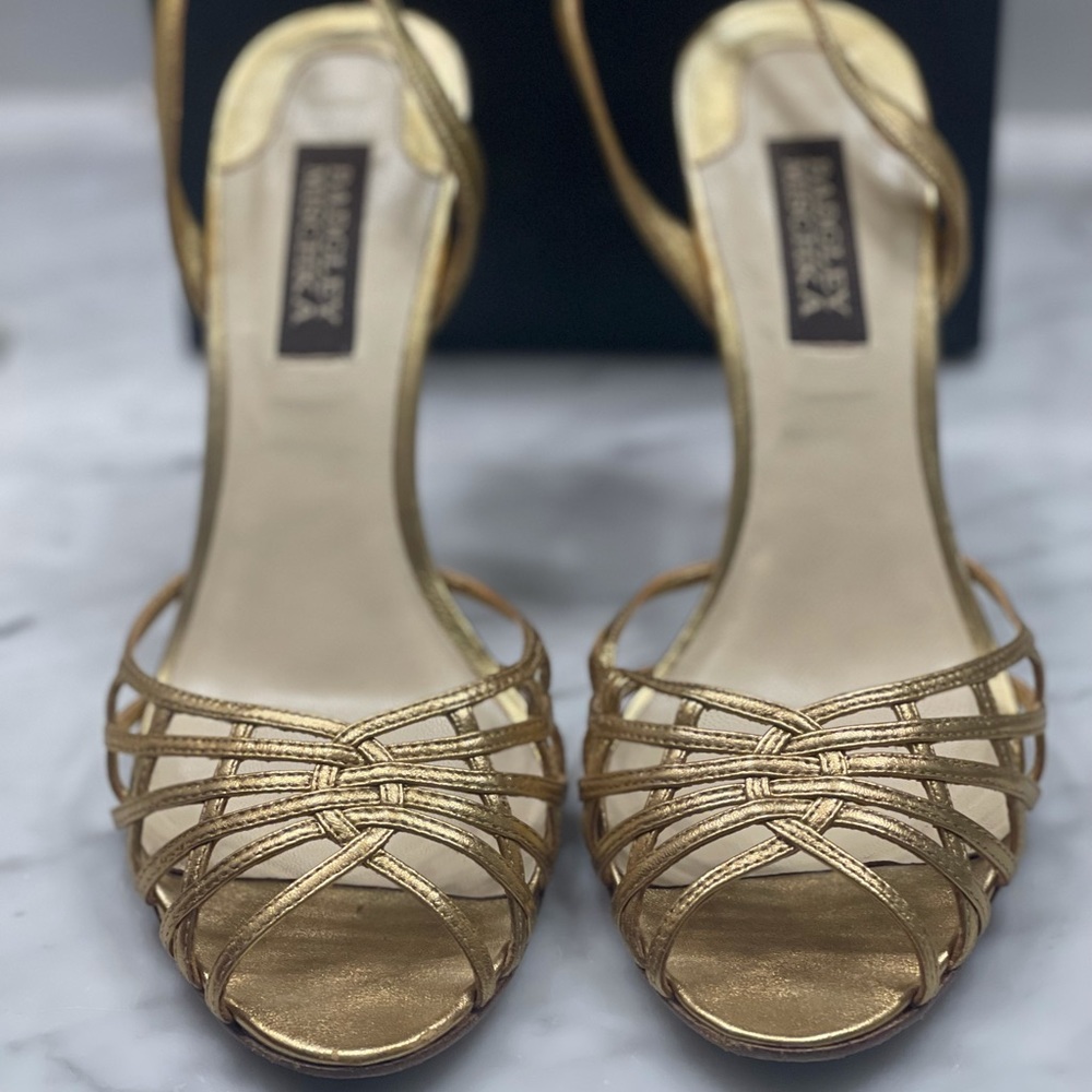 Badgley Mischka Gold Heels